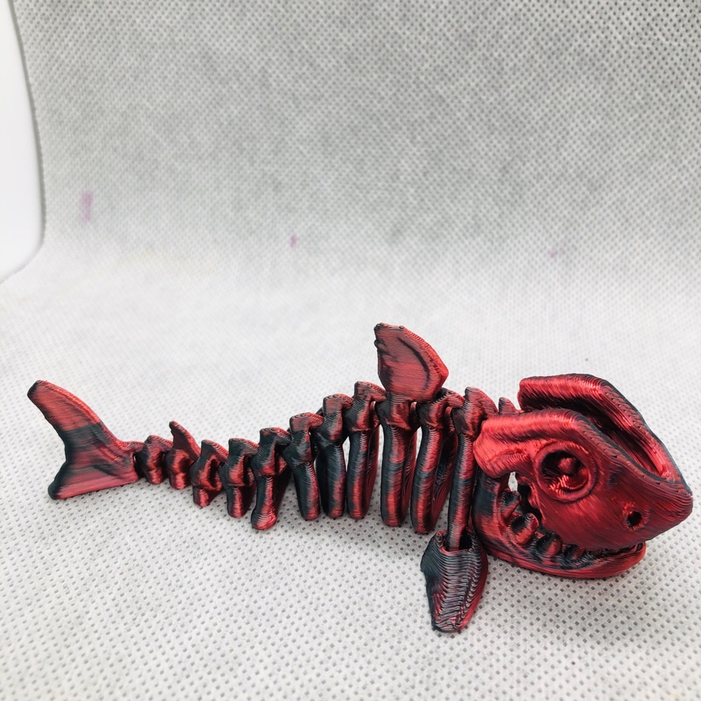 3D print toys 
Red Fish Skeleton Aquarium Ornament